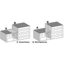 Trennung von Nutzungseinheiten: A Gewerbebau, B Wohnbau Bild anzeigen